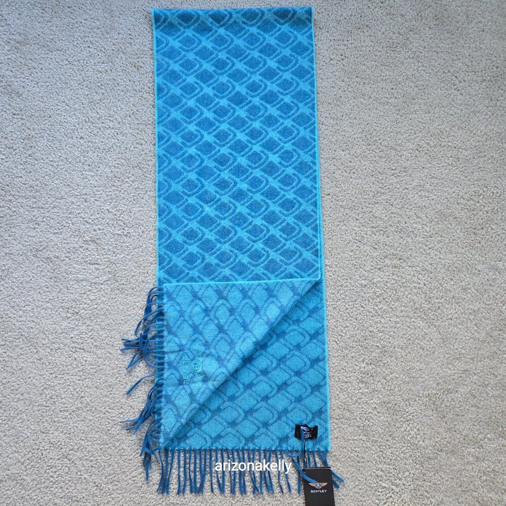 NWT Bentley Cashmere Scarf Blue - Picture 1 of 8